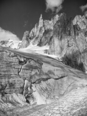 This picture showes a a part of a crevasse near Helbronner, Courmayeur Italy