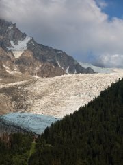 The big glacier "glassier des Bossons" in Mont Blanc region, Chamonix France. The big glacier "glassier des Bossons" in Mont Blanc region, Chamonix France.