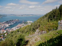 View to Bergen from Fløyen Hordaland Norway View to Bergen from Fløyen Hordaland Norway