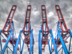 Container terminal Elbe Hamburg Germany Container terminal Elbe Hamburg Germany