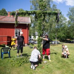 Work befor the party begins. Midsommar 2023 Alvsbacka, Karlstad, Värmland Sweden