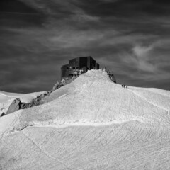 This picture showes the Mont Blanc lodge near Aiguille de Midi, Chamonix France